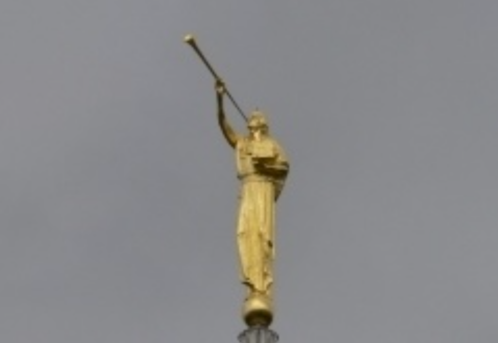 Moroni photographed by Rich Kelsey at the LDS Seattle Temple